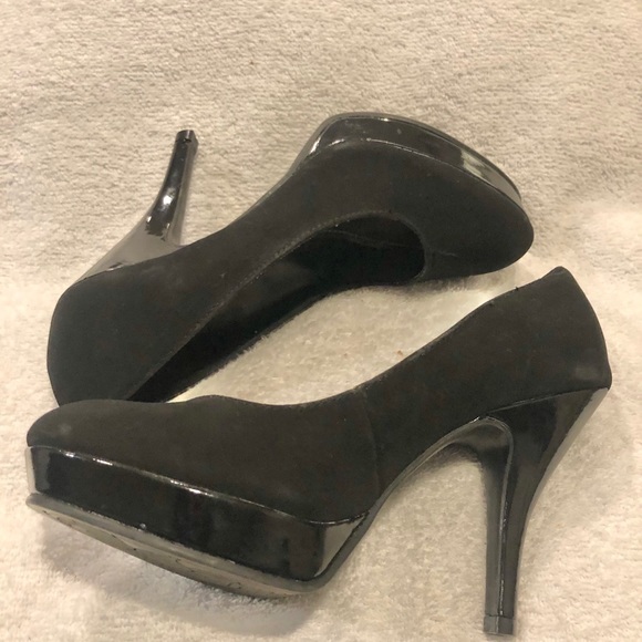 Unlisted black micro suede platform heels - Picture 4 of 5